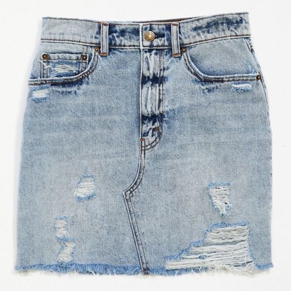 Urban Outfitters Destructed Denim Mini Skirt
